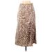 Dress Forum Casual Midi Skirt Long: Brown Zebra Print Bottoms - Women's Size Small