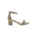 Bella Marie Sandals: Gold Leopard Print Shoes - Women's Size 9 - Open Toe