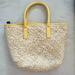 J. Crew Bags | J Crew Mini Woven Straw Tote Bag And Yellow Leather Trim, Nwt | Color: Tan | Size: Os