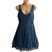 Free People Dresses | Free People Lace Trim Flare Dress | Color: Black/Blue | Size: Xs