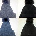 Columbia Accessories | Lot 2 Unisex Ribbed Knit Pom Pom Beanie Hats - Blue Hat & Columbia Black Hat | Color: Black/Blue | Size: Os