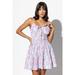 Anthropologie Dresses | Anthropologie Lusana Rosa Botanical Babydoll Mini Dress Floral, Size 4 Nwot | Color: Purple/White | Size: 4