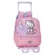 Hello Kitty Hearts & Dots Schulrucksack mit Trolley, Rosa, 23 x 25 x 10 cm, Polyester, 5,75 l, Rosa, Schulrucksack mit Trolley