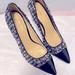 Michael Kors Shoes | Euc [Michael Kors] Patent Leather & Tweed Pointed Toe Pumps Women’s Sz 9 | Color: Black/White | Size: 9