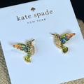 Kate Spade Jewelry | Kate Spade Gold Plated Hummingbird Stud Earrings | Color: Gold/Green | Size: Os