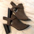 Nine West Shoes | Nine West Pony Tail Block Heel Suede Sandal | Color: Brown | Size: 9