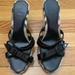 Burberry Shoes | Burberry Black Wedge Espadrilles | Color: Black/Cream | Size: 35