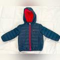 Nike Jackets & Coats | Nike Baby Boy Hooded Puffer Fleece Lined Jacket Navy 18 Months Msrp $75 | Color: Blue/Red | Size: 18mb