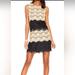 Jessica Simpson Dresses | Jessica Simpson Midi Sleeveless Zip Up Eyelash Lace Fully Lined Dress Si | Color: Black/Cream | Size: 4