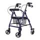 Rollator Walker, Rolling Walker with Seat and Wheels Folding Walker 6-Level Handrail Adjustable Height, Mobility Aids with Two-Way Braking