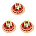 BESTonZON 3pcs Cecilia Role Play Toys Toy Tea Party Toy Cake Toy Pretend Kitchen Toys Babies Toys Wood Toys Cartoon Cake Cutting Plaything Kid Toy Child Food Wooden Colorful