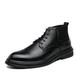 HIJAN Ankle Boots For Men Wearable Waterproof Non Slip Round Burnished Toe Brogue Embossed Vegan Leather Fashion Work (Color : Black, Size : 7 UK)