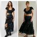 Free People Skirts | Free People Nwot Easy To Love Skirt Set Black Combo Sz Large | Color: Black/Blue | Size: L