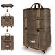 ELDA Expandable Foldable Luggage Suitcase Large Rolling Collapsible Duffle Bag Travel Suitcases with Wheels for Men Women, Brown, L