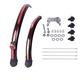 ELTOX Bike Mudguards,Cycle Mudguards 20 Inch Folding Bike Mudguard Fender 2PCS Front Rear Cycling Bike Mud Guard MTB Bicycle Wings With Rear Light Bike Accessories (Color : V black silver)