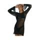 JINGBDO Beach Cover Up Beach Cover Up Women'S Beachwear See-Through Beach Dress Swimsuit Cover Up White Cover Up-Black-Short-L