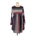 Egs Casual Dress - Sweater Dress: Gray Stripes Dresses - Women's Size 2X