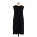 Helmut Lang Casual Dress - Shift High Neck Sleeveless: Black Solid Dresses - Women's Size 10