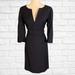 J. Crew Dresses | J. Crew Size 8 Navy Blue Long Sleeve Dress Split V-Neck Wool Classy | Color: Blue | Size: 8