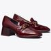 Tory Burch Shoes | $398 Tory Burch Perrine Heel Loafer Rubino Patent Leather Red Oxford Square Toe | Color: Brown/Red | Size: 11