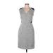 J.Crew Factory Store Casual Dress - Shift V-Neck Sleeveless: Blue Tweed Dresses - Women's Size 6