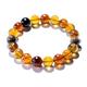 MERPOCCLI 10mm Baltic Natural Amber Stretch Beads Bracelets Purely Handmade Jewelry Couple Gifts Customizable Personalized Letter Beads Unisex (6.75‘’, Mixed)