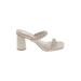 Dolce Vita Heels: Slide Chunky Heel Casual Ivory Print Shoes - Women's Size 8 - Open Toe