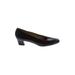 Salvatore Ferragamo Heels: Slip On Chunky Heel Work Black Solid Shoes - Women's Size 9 1/2 - Almond Toe