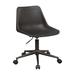 Hokku Designs Wynogene Swivel Adjustable Office Chair in Brown Upholstered/Metal in Black/Brown | 30.5 H x 17.6 W x 21.65 D in | Wayfair