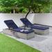 SANSTAR 2-piece Patio Chaise Lounge Chairs, Rattan Reclining Chair Pool Adjustable Backrest Sunbathing Wicker Recliners