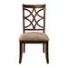 2PCS Wooden Side Chairs with Elegant Back Design Fabric Upholstery Dining Chair