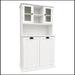 MR Two-Compartment Tilt-Out Dirty Laundry Basket Tall Bathroom Cabinet w/ 2 Adjustable Shelves-White Manufactured in Brown/Gray | Wayfair