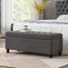 Upholstered tufted button storage bench ,Faux leather entry bench with spindle wooden legs, Bed bench