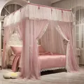 Advanced Double Layer Mosquito Net Beautiful Pink Mosquito Net Family Bedroom Princess Style Three