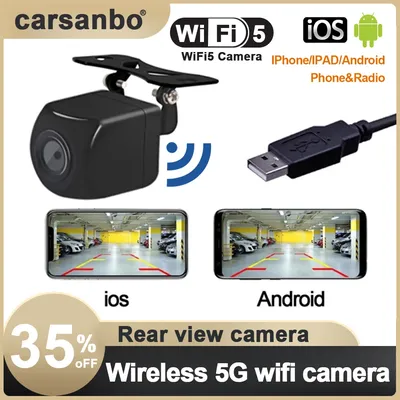 Car Wifi5 Camera Wireless Car Rear View Reverse Backup Camera Front view Camera USB Power Supply 5V Wireless Reversing Camera