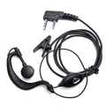 2 Pin K Type Earpiece Headset with PTT MIC Walkie Talkie Headphone Earphone for Kenwood BAOFENG