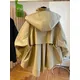 Retro fashion and western-style cape design loose and casual hooded trench coat for women in spring