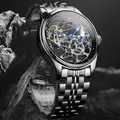 AILANG-Montre mécanique Seton pour homme acier inoxydable transparent creux automatique