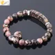 CSJA Natural Stone Crystal Bracelet Line Rhodonite Love Heart Healing Beaded Beads Bracelets Gem