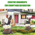 Outdoor Garden Dwarf Statue-resin Statue Lighting Rabbit Squirrel Solar Led Light Welcome Sign Gnome