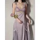 2023 frühling Sexy Silk Strap Kleid Frauen Französisch Elegante Party Fee Kleid Backless Spitze
