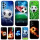 Schwarze TPU-Hülle für Samsung Galaxy A54 A34 A14 5G A04 Note 20 10 9 plus Ultra Cover Fire Football