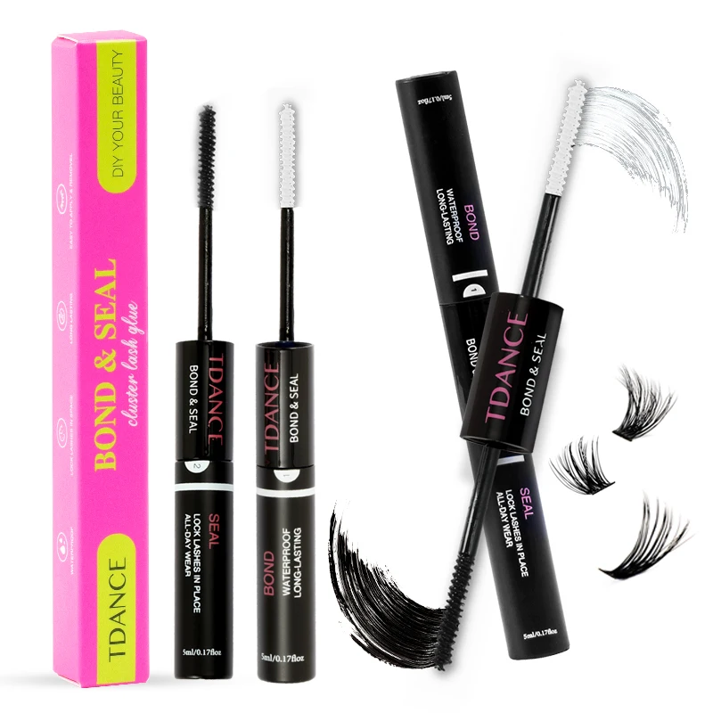Tdance Wimpern bindung und Siegel Cluster Wimpern kleber 2 in1 für DIY Wimpern verlängerung lange Retention wasserdichter Kleber für Wimpern cluster Image