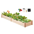 VEVOR Jardinière Lit de Jardin Surélevé en Bois de Sapin 240x60x25 cm Bac de Plantation pour