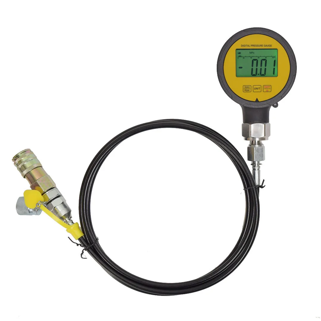 Hydraulisches Manometer-Set, 600 bar, Genauigkeit 1 % wasserdicht, IP65, lange Batterie für Komatsu-Bagger-Kupplungsanschlüsse, Schlauch, 2 m, 4 m Image