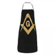 Logo de franc-maçon doré unisexe chef de cuisine tablier de cuisson maçon cuisine pour