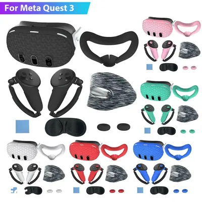 1/7 stücke Silikon Controller Cover Case für Meta Quest 3 VR Headset Griffs chutz für Meta Quest 3 VR Headset Cover Zubehör