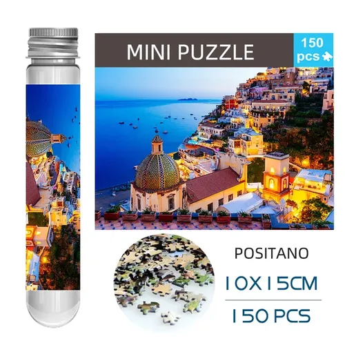 150 Stück Mini Reagenzglas Puzzles Italien Positano Dekompression Spielzeug Landamark Puzzle Fridget