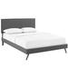 Amaris Queen Fabric Platform Bed with Round Splayed Legs MOD-5904-GRY