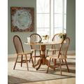 "Set of 5 pcs - 42"" Dual Drop Leaf Table with 4 Windsor chairs - Whitewood K58-42DP-C212-4"